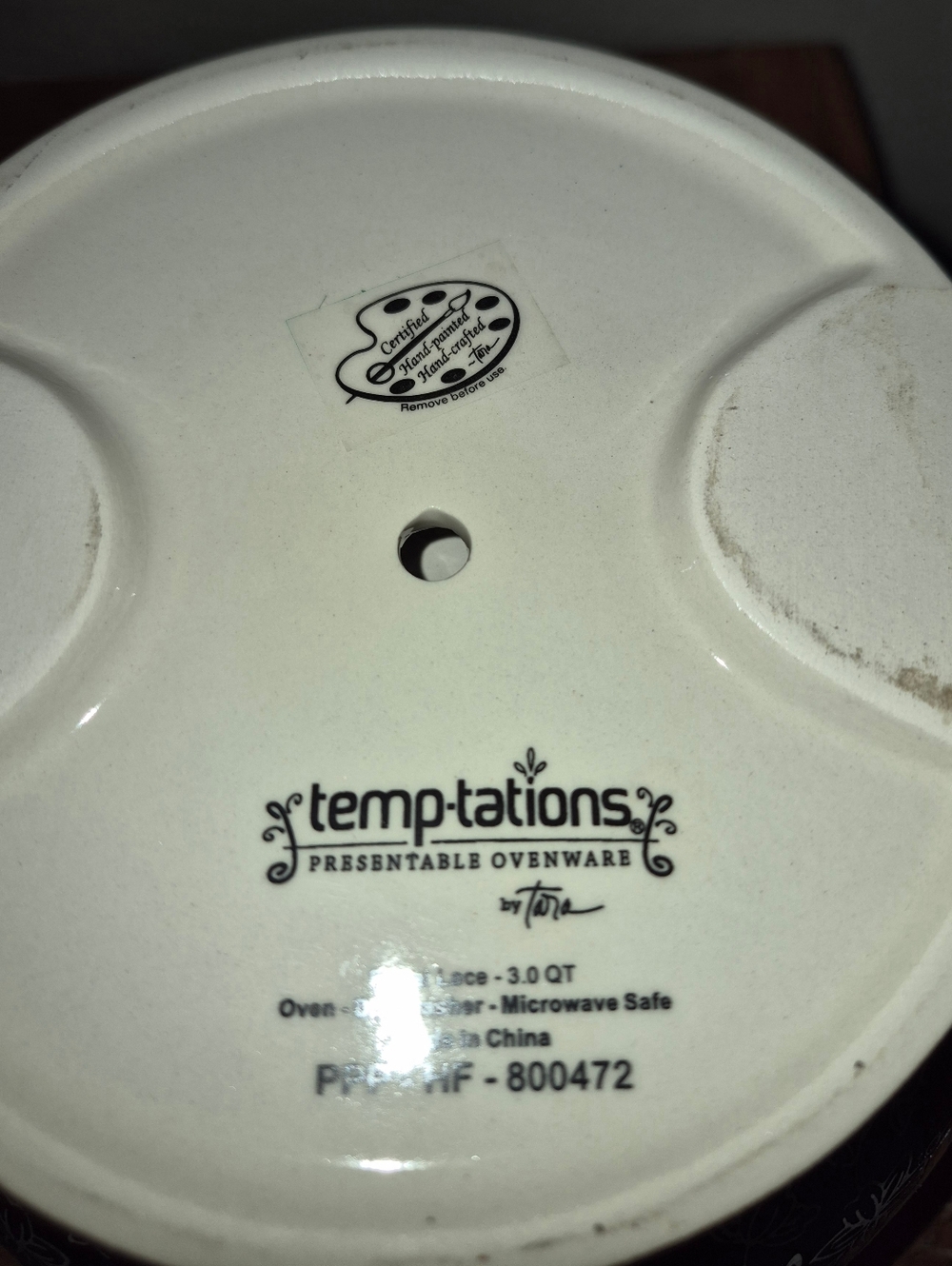 Temp-tations Floral Lace 3-qt Ceramic Soup Tureen with a matching ladle - Picture 4 of 5